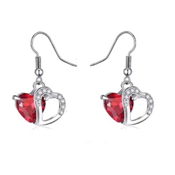 Red Sweetheart Necklace and Earring Set - Picture 3 of 3